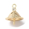 Brass Micro Pave Cubic Zirconia Pendant Bails, Bead Cap Bails, Cadmium Free & Nickel Free & Lead Free, Real 18K Gold Plated, 12x10mm, Hole: 1.2mm