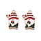Christmas Theme Rack Plating Alloy Enamel Pendants, Cadmium Free & Lead Free, Light Gold, Santa Claus Charm, Red, 23.5x14.5x2.5mm, Hole: 1.8mm