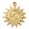 Ion Plating(IP) 304 Stainless Steel Pendants, Sun Charm, Real 14K Gold Plated, 29.5x25x3mm, Hole: 3mm