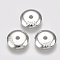 925 Sterling Silver Bead Caps, Apetalous, with 925 Stamp, Flat Round, Silver, 7x1mm, Hole: 1mm, about 6mm inner diameter