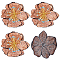 3D Flower Sequin Patches, Glittered Beaded Appliques, with Polyester, Costume Accessories, Sandy Brown, 110x100~110x3~6mm