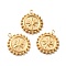 Ion Plating(IP) 316 Surgical Stainless Steel Pendants, Manual Polishing, Flat Round with Star, Golden, 17.5x15x2mm, Hole: 1.4mm