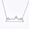 Non-Tarnish 201 Stainless Steel Pendant Necklaces, with Cable Chains, Peak, Stainless Steel Color, 17.9 inch(45.5cm), 2mm, Peak: 17x45.5x1mm