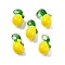Fruit Food Glass Pendant, Lemon, 19x10~12x9mm, Hole: 3.5mm