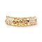 Brass Micro Pave Cubic Zirconia Beads, Hollow, Curve Tube, Golden, 21x6mm, Hole: 2.8mm