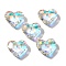 Glass Charms, Heart, AB Color, Faceted, Clear AB, 15x18x5mm, Hole: 1.5mm