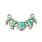 Ion Plating(IP) 304 Stainless Steel Pendants, Moon Phase Charms, Rainbow Color, 16.5x29.5x2mm, Hole: 2.4mm