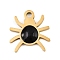 Halloween Theme 304 Stainless Steel Charms, with Enamel, Golden, Spider, 14x13x2mm, Hole: 1.6mm