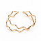 Brass Cuff Rings, Open Rings, Nickel Free, Wave, Real 18K Gold Plated, US Size 10, Inner Diameter: 20mm