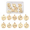 10Pcs 10 Styles Alloy Pendants, with Crystal Rhinestone, Cadmium Free & Nickel Free & Lead Free, Constellation, Real 18K Gold Plated, 17x14x1.4mm, Hole: 1.5mm, 1pc/style
