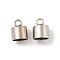 201 Stainless Steel Cord End, Columnar, Stainless Steel Color, 13x10mm, Hole: 3mm, Inner Diameter: 9mm