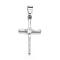 316 Surgical Stainless Steel Cubic Zirconia Pendants, Cross, Stainless Steel Color, 26x15x3mm, Hole: 4x7mm