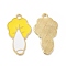 Alloy Enamel Pendants, Golden, Cabbage Charm, Gold, 26x15x1.3mm, Hole: 2mm
