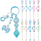 10Pcs 10 Colors Gradient Color Alloy Beadable Bar Keychain for DIY Crafts Jewelry Making, with Lobster Claw Clasps, Mixed Color, 11cm, Pin: 77x8.5mm, 1pc/color
