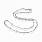 Non-Tarnish 304 Stainless Steel Mesh Chain Necklaces, with 304 Stainless Steel Beads and 304 Stainless Steel Clasps, Stainless Steel Color, 17.72x0.08 inch(45x0.2cm)