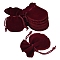20Pcs Velvet Bags, Calabash Shape Drawstring Jewelry Pouches, Medium Violet Red, 9x7cm