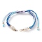 Adjustable Polyester Braided Cord Bracelet Making, with Brass Beads, 304 Stainless Steel Jump Rings and Freshwater Pearl Beads, Colorful, 15~16.5cm