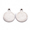 Non-Tarnish 201 Stainless Steel Pendants, Laser Cut, Stamping Blank Tag, Flat Round, Stainless Steel Color, 24x18x2mm, Hole: 2.5mm