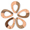 Transparent Resin & Walnut Wood Pendants, with Gold Foil, Teardrop, Dark Salmon, 37.5x38x3mm, Hole: 2mm