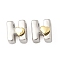 Brass Beads, Cadmium Free & Lead Free, Platinum & Golden, Letter H, 11x9x8mm, Hole: 5x4mm