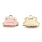 Eco-Friendly Zinc Alloy  Pendants, with Enamel, Frog, Cadmium Free & Nickel Free & Lead Free, Golden, Pink, 12.5x15.5x2mm, Hole: 2mm