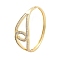Rack Plating Brass Micro Pave Clear Cubic Zirconia Bangles for Women, Long-Lasting Plated, Lead Free & Cadmium Free, Real 18K Gold Plated, Eye, Clear, Inner Diameter: 2x2-3/8 inch(5.1x6.05cm)