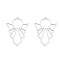 Non-Tarnish 201 Stainless Steel Pendants, Outline Charms, Angel, Stainless Steel Color, 44x33.5x1mm, Hole: 1.5mm