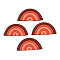 Handmade Polymer Clay Cabochons, Half Round/Semi Circle, Dark Red, 21.5x41.5~43x3.5~4mm