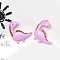Opaque Resin Decoden Cabochons, Dinosaur with Glitter Powder, Plum, 20x21mm