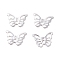 304 Stainless Steel Charms, Butterfly, Silver, 10.5x15x0.6mm, Hole: 1~4mm