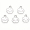 Alloy Enamel Charms, Cloud, with Smile Face, Platinum, White, 13x12x1mm, Hole: 1.8mm