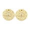 Brass Micro Pave Clear Cubic Zirconia Pendants, Cadmium Free & Nickel Free & Lead Free, Flat Round with Eye, Real 18K Gold Plated, 12x2mm, Hole: 0.5mm