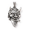 304 Stainless Steel Pendants, with 201 Stainless Steel Snap on Bails, Cattle Ghost Charm, Antique Silver, 48x27x7mm, Hole: 9x5mm