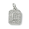 Rack Plating Brass Micro Pave Clear Cubic Zirconia Charms, Long-Lasting Plated, Lead Free & Cadmium Free, Rectangle with Letter Pattern, with Jump Ring, Platinum, Letter L, 14x9.5x2mm, Hole: 3mm