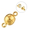 Brass Magnetic Clasps with Loops, Nickel Free, Round, Golden, 11.5x6mm, Hole: 1.2mm