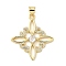 Brass Micro Pave Cubic Zirconia Pendants, Rhombus, Long-Lasting Plated, Cadmium Free & Lead Free, Rack Plating, Real 18K Gold Plated, 27.5x25x3mm, Hole: 4.2x3.5mm