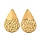 Ion Plating(IP) 304 Stainless Steel Pendants, Teardop Charms, Real 18K Gold Plated, 30x17x1mm, Hole: 1.6mm