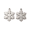Non-Tarnish 304 Stainless Steel Pendants, Christmas Snowflake Charms, Stainless Steel Color, 19x15x1.4mm, Hole: 1.4mm