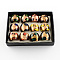 Handmade Gold Sand Lampwork Wide Band Rings, Mixed Color, 17~19mm, about 12pcs/box
