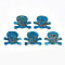 Cellulose Acetate(Resin) Pendants, Skull, Deep Sky Blue, 29.5x35x2.5mm, Hole: 1.2mm