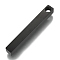 Ion Plating(IP) 304 Stainless Steel Polished Pendant, Bar, Black, 40x5x5mm, Hole: 3~3.5mm