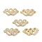 Eco-Friendly Brass Clear Cubic Zirconia Links Connectors, Long-Lasting Plated, Heart, Real 18K Gold Plated, 11.5x25x2.5mm, Hole: 1.4mm