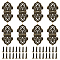 Wooden Box Lock Catch Clasps, Jewelry Box Latch Hasp Lock Clasps, Antique Bronze, 53x28x4mm, Hole: 2mm, 30sets/box