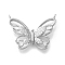 925 Sterling Silver Pave Clear Cubic Zirconia Pendants, Butterfly Charms, with 925 Stamp, Platinum, 20.5x26.5x4.5mm, Hole: 1.4mm