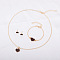 Heart Alloy Enamel Link Bracelets & Stud Earrings & Pendant Necklaces for Women, Coconut Brown, 420mm