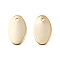 Brass Charms, Cadmium Free & Lead Free, Oval, Real 24K Gold Plated, 10x6x0.5mm, Hole: 0.8mm