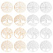 32Pcs 8 Style Rack Plating Brass Filigree Pendants, Long-Lasting Plated, Flat Round, Nickel Free, Flat Round with Tree of Life & Angel & Flower, Mixed Color, 31.5~32x30x0.4mm, Hole: 1~1.4mm, 4pcs/style