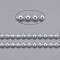 Brass Ball Chains, Long-Lasting Plated, Soldered, with Spool, Cadmium Free & Lead Free, Silver, 1.5mm, about 301.83 Feet(92m)/roll