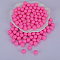Round Silicone Focal Beads, Hot Pink, 15mm, Hole: 2mm