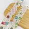 40M Cotton Linen Printed Ribbons, Garment Accessories, Flat, Flower, 1-5/8 inch(40mm), about 43.74 Yards(40m)/Roll